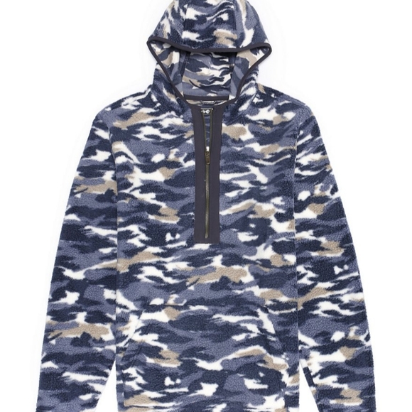 Solaris fleece men's camo hoodie zip neck new medium camouflage $89